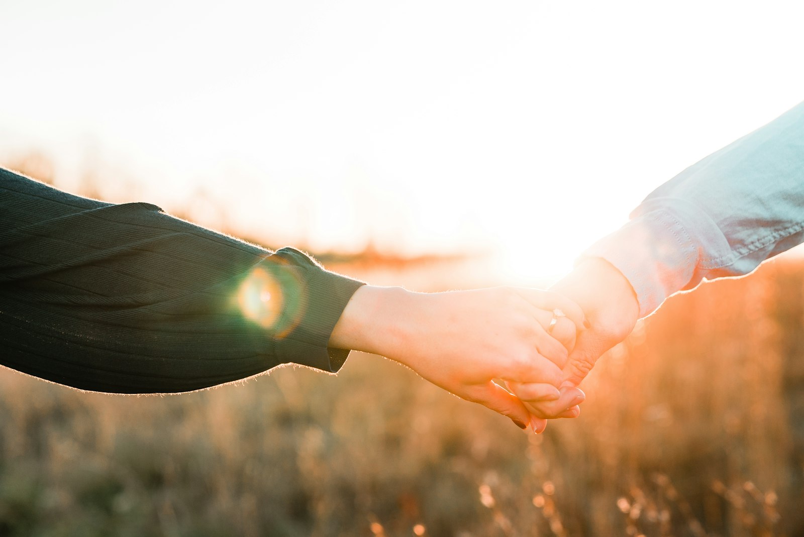 Hands held in love